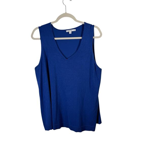 Chicos Spun Rayon Hanky Hem Cardigan Sweater Tank Top Set Blue Womens 3 US XL - Picture 7 of 11